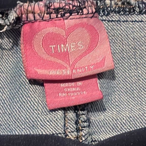 Times 2 Maternity stretch cropped folded hem 5 pocket denim jean - Picture 2 of 4